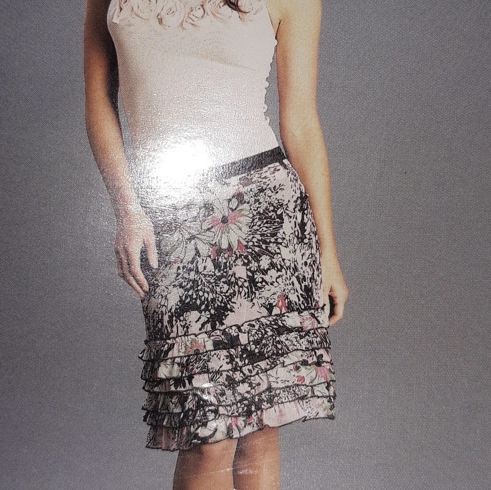 $10-New w/tag Lapis ruffle flowy skirt - Picture 4 of 4